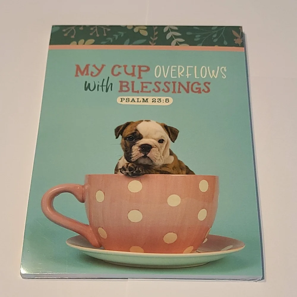 Notepad Dog My Cup Overflows With Blessings Scripture